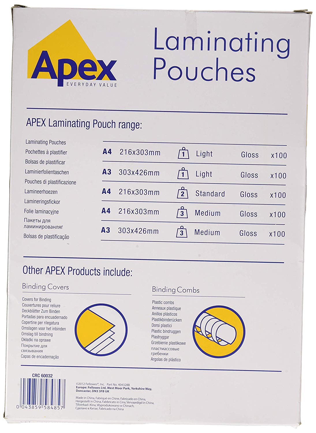 Fellowes Apex A4 Laminating Pouches, Glossy Finish, 100 Sheets - Light Duty - Ideal for Notices and Photos - Image 2