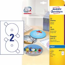 Avery Zweckform J8676-50 CD Labels (Pack of 25 Sheets, Quick Drying, Ø 117 mm 25 Sheets White)
