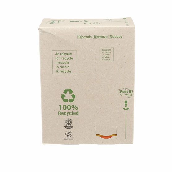 Post-it Recycled Notes - Pastel Rainbow Colours - Light Green, Grass Green, Grey Tower Pack of 16 Pads - 100 Sheets Per Pad - 76 mm x 127 mm - Image 2
