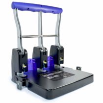 Rapesco 1272 P3100 High Capacity 3-Hole Punch, Black and Purple
