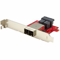 StarTech Mini-SAS Adapter - Dual SFF-8643 to SFF-8644 - with Full and Low-Profile Brackets - 12Gbps (SFF86448PLT2), Red
