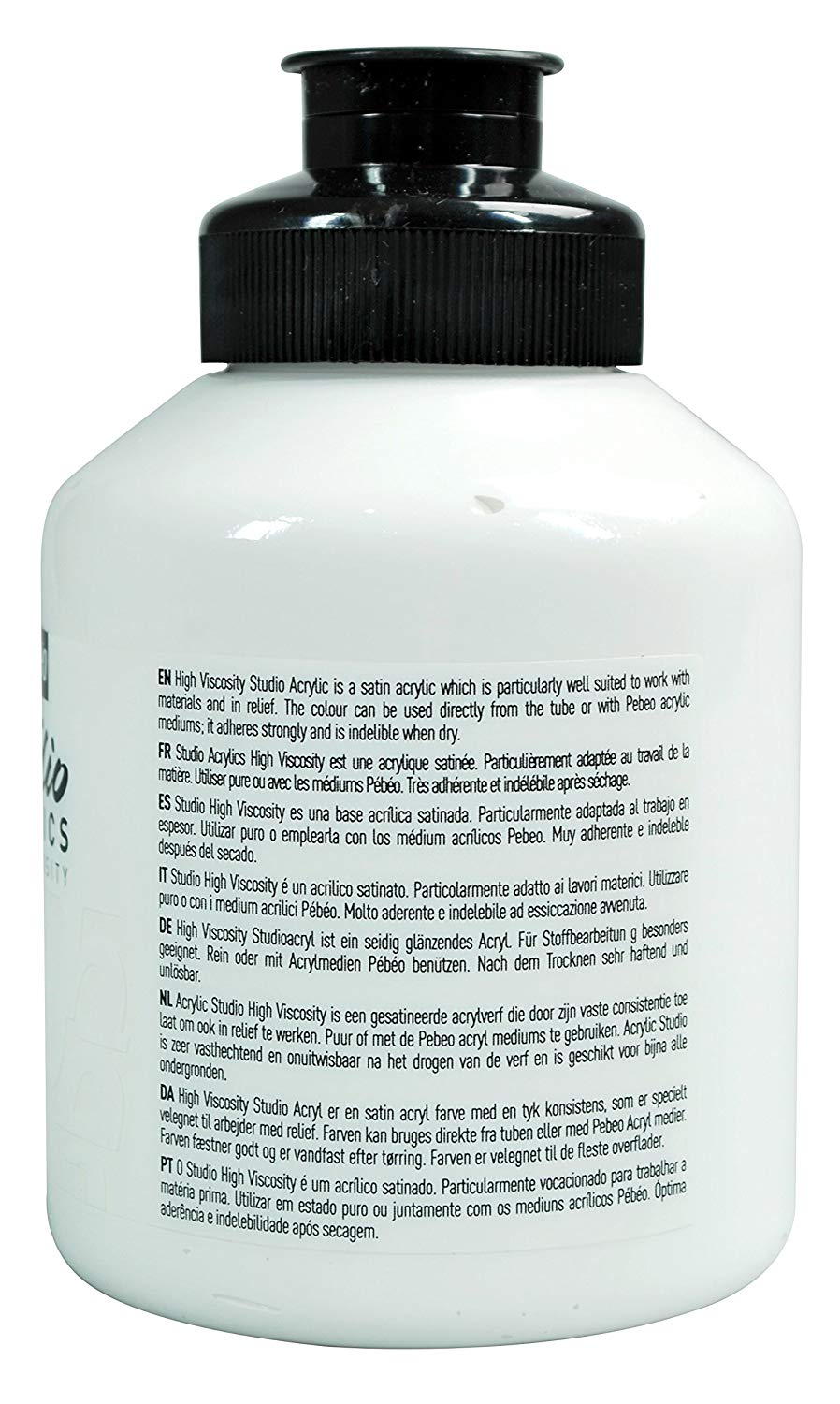 Pébéo - Acrylic Fine Studio Acrylics - Titanium White 500 ml, 500 ml (Pack of 1) - Image 2