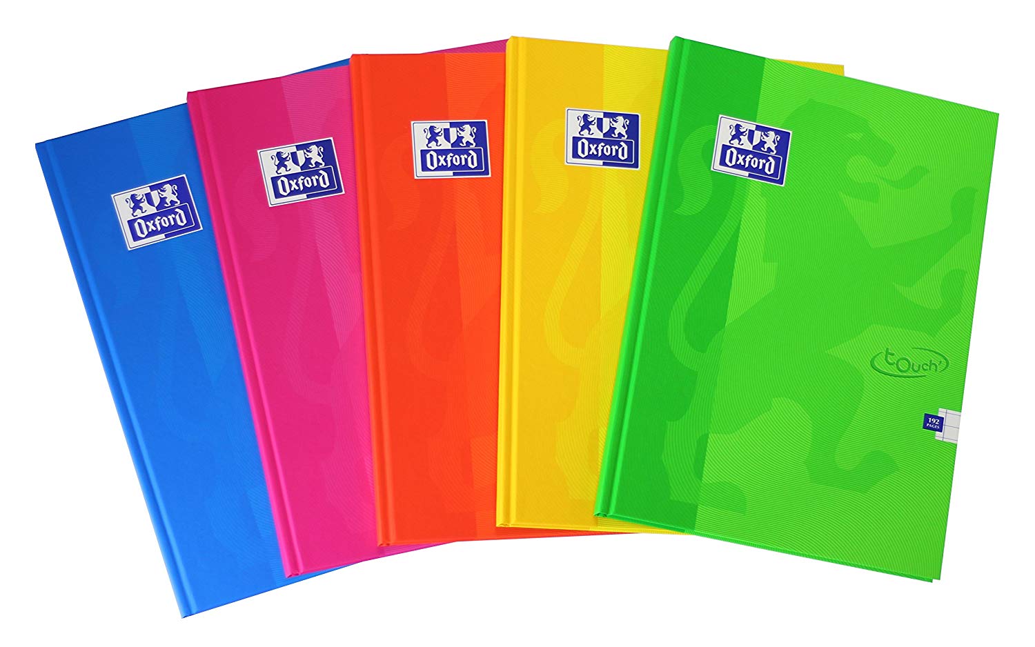 Oxford A4 192 Page Hardback Casebound Notebook Assorted Colours, Pack of 5