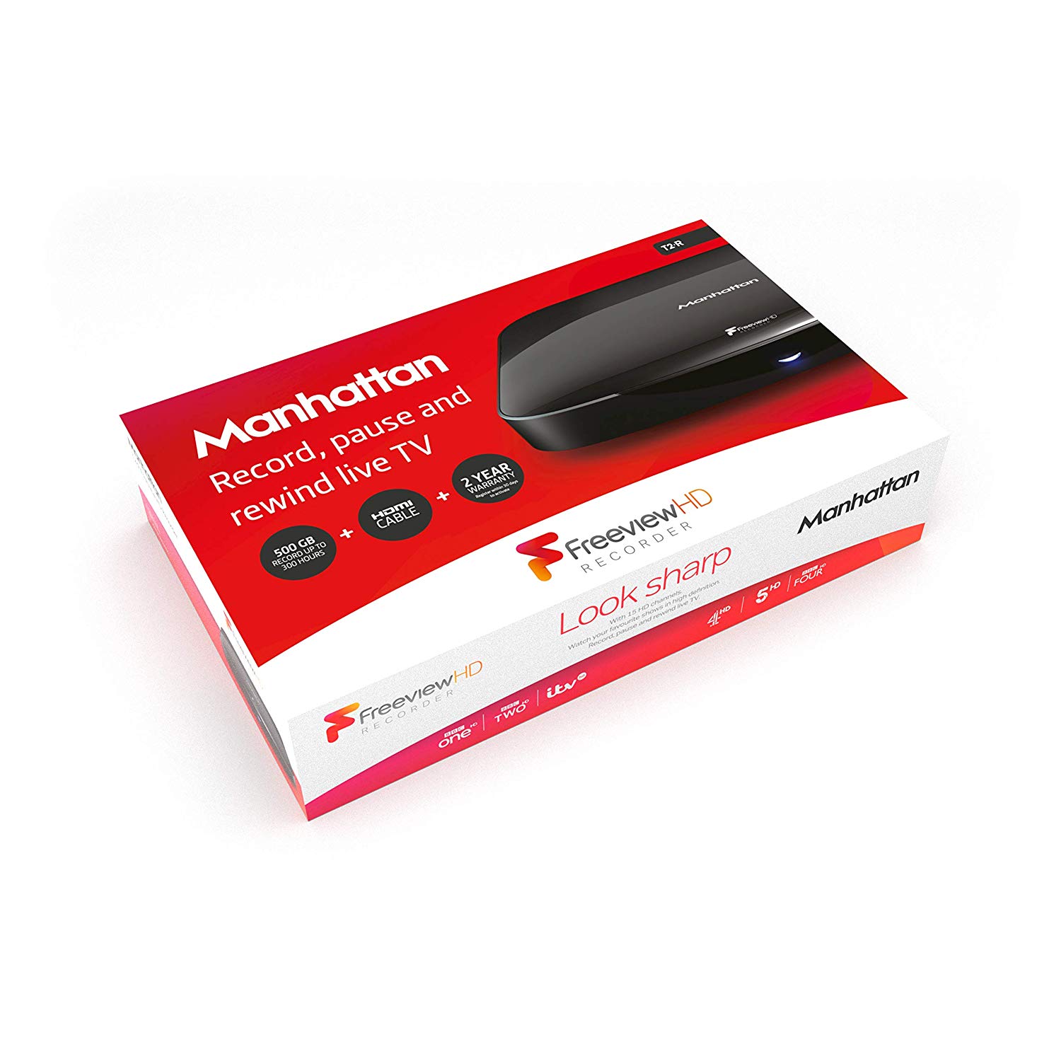 Manhattan T2-R 500 GB Freeview HD Recorder - Black - Image 4