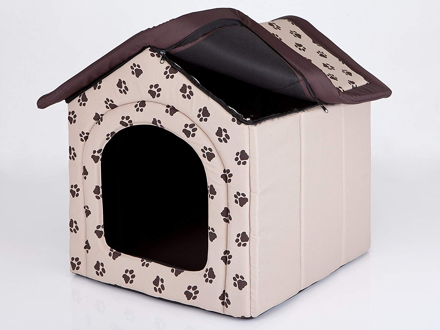 Hobbydog Dog House, Size 4, Beige with Paws - Image 4