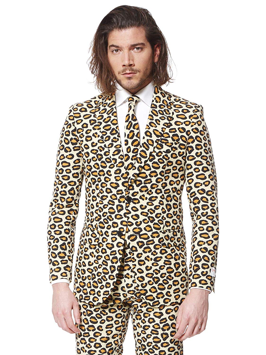 OppoSuits OSUI-0004-EU46 Crazy Prom Suits for Men - The Jag - Comes with Jacket, Pants and Tie in Funny Designs, Brown, 36 - Image 4