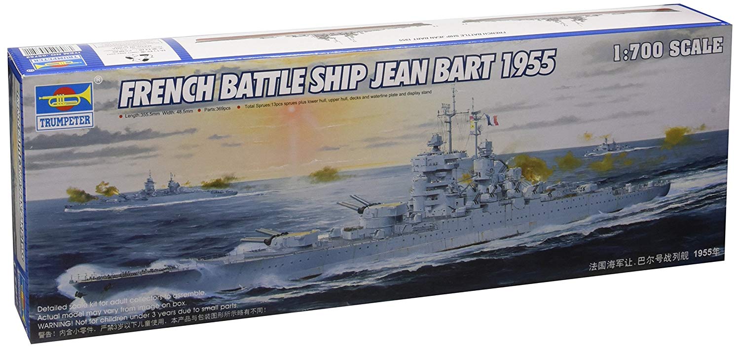 Trumpeter 1:700 - Jean Bart French Navy Battleship (1955), Various, 1/700