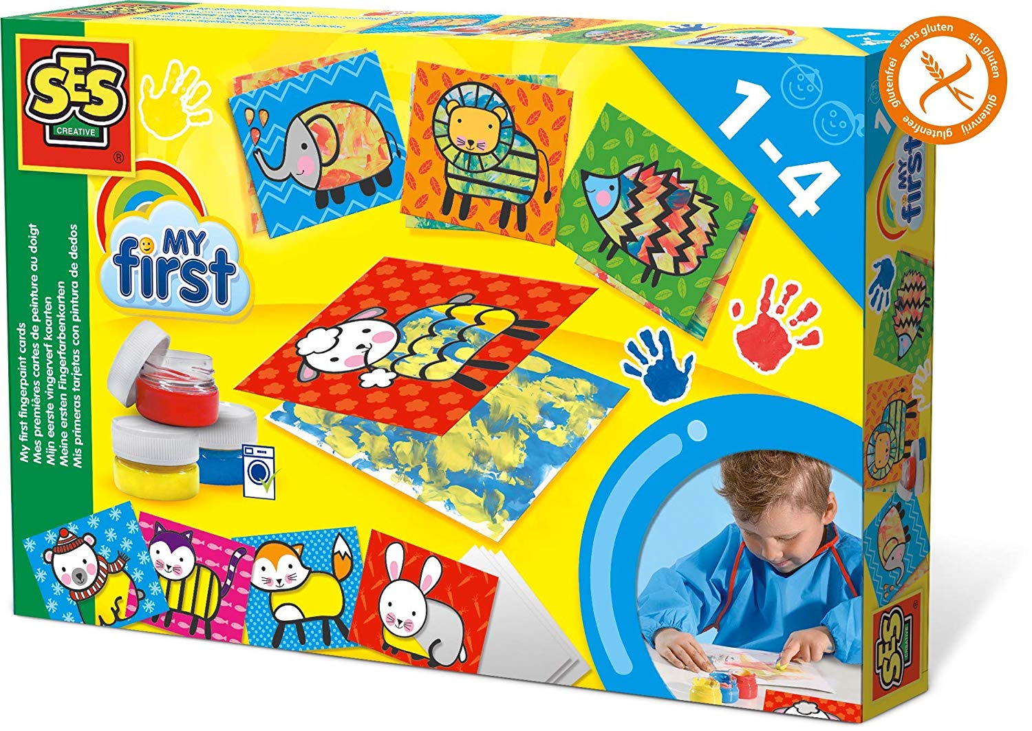 SES 14415 My First - My First Fingerpaint Cards, Multi-coloured