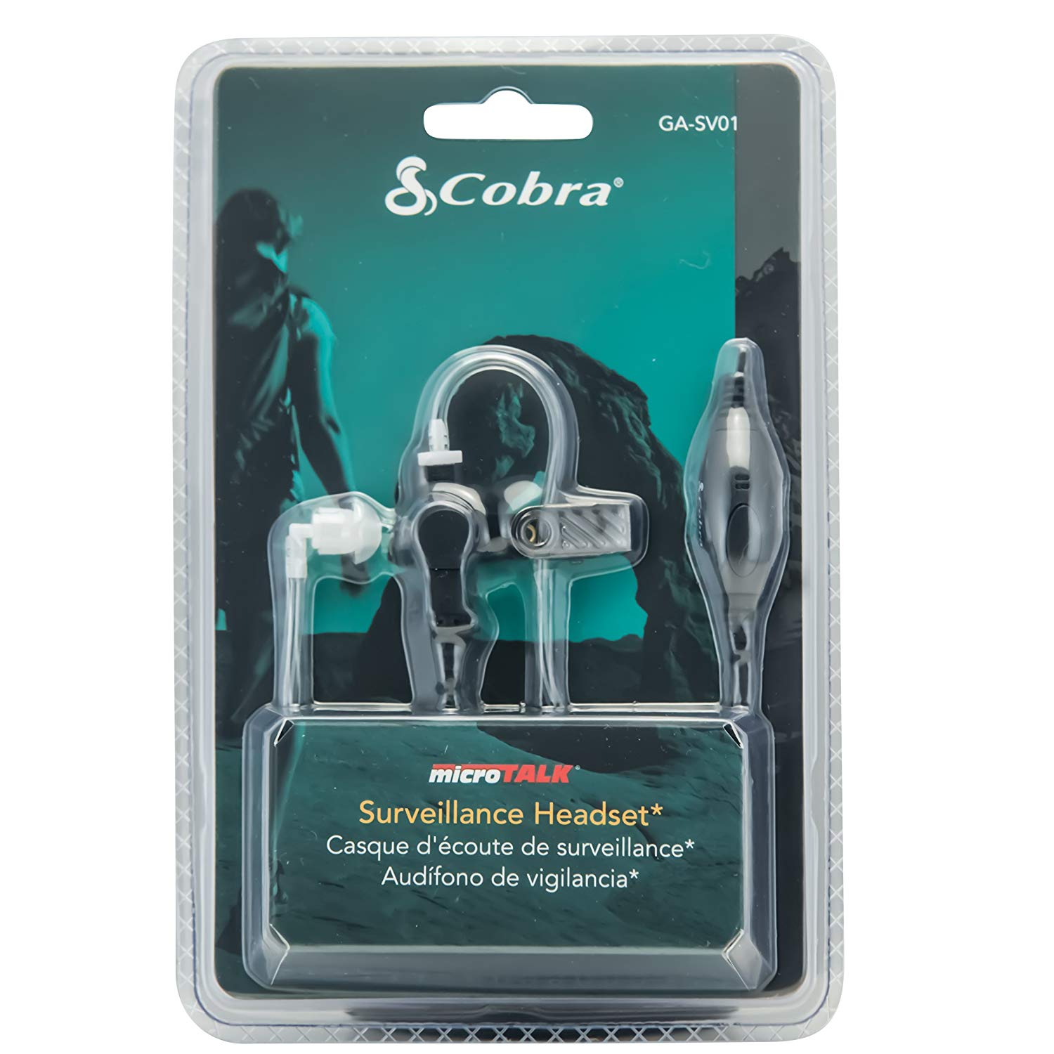 Cobra GA-SV01 Surveillance Headset Microphone with Push to Talk (PTT) button works with Cobra microTalk radios - Black - Image 2