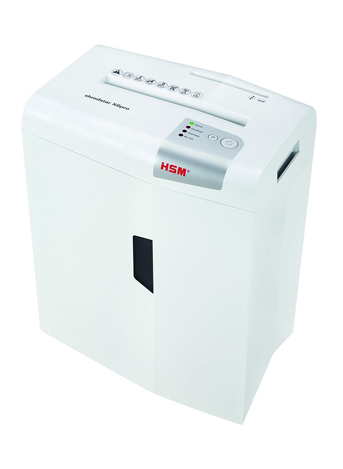 HSM 1046111 Shredstar X6pro Shredder, Security Level P-5, 6 Sheets (Particle Cut) with CD Shredder, 2 x 15 mm