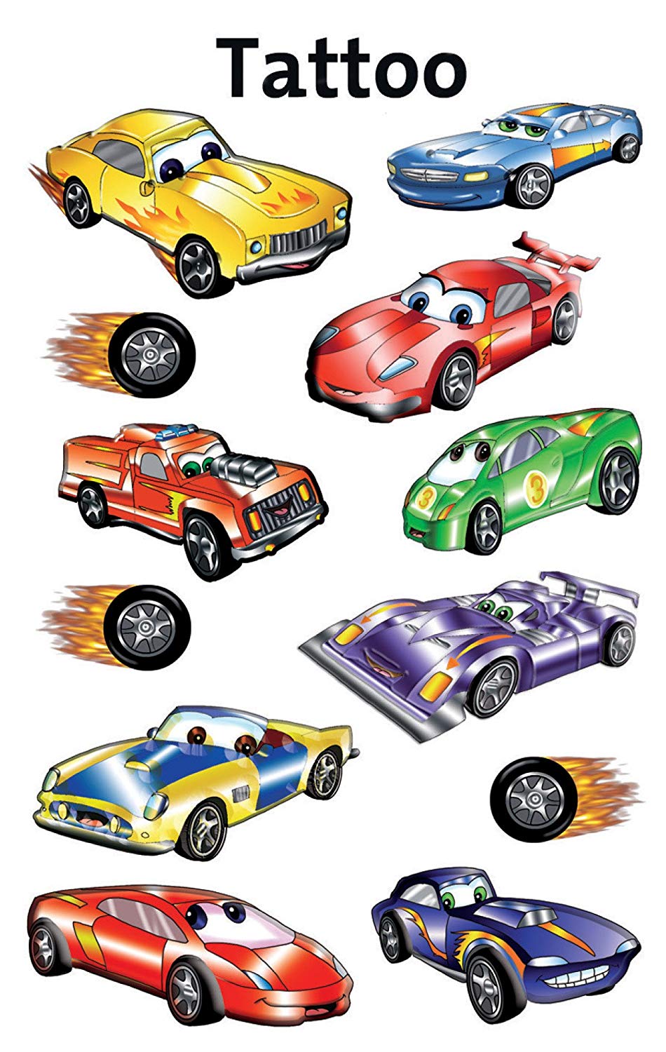Avery Zweckform 56390 Children's Tattoos (Temporary Transfer Film, Dermatologically Tested) 12 Designs Cars