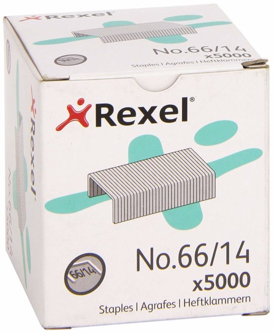 Rexel No.66/14 mm Heavy Duty Staples, For Stapling up to 100 Sheets, Use with the Rexel Giant and Goliath Staplers, Box of 5000, 6075