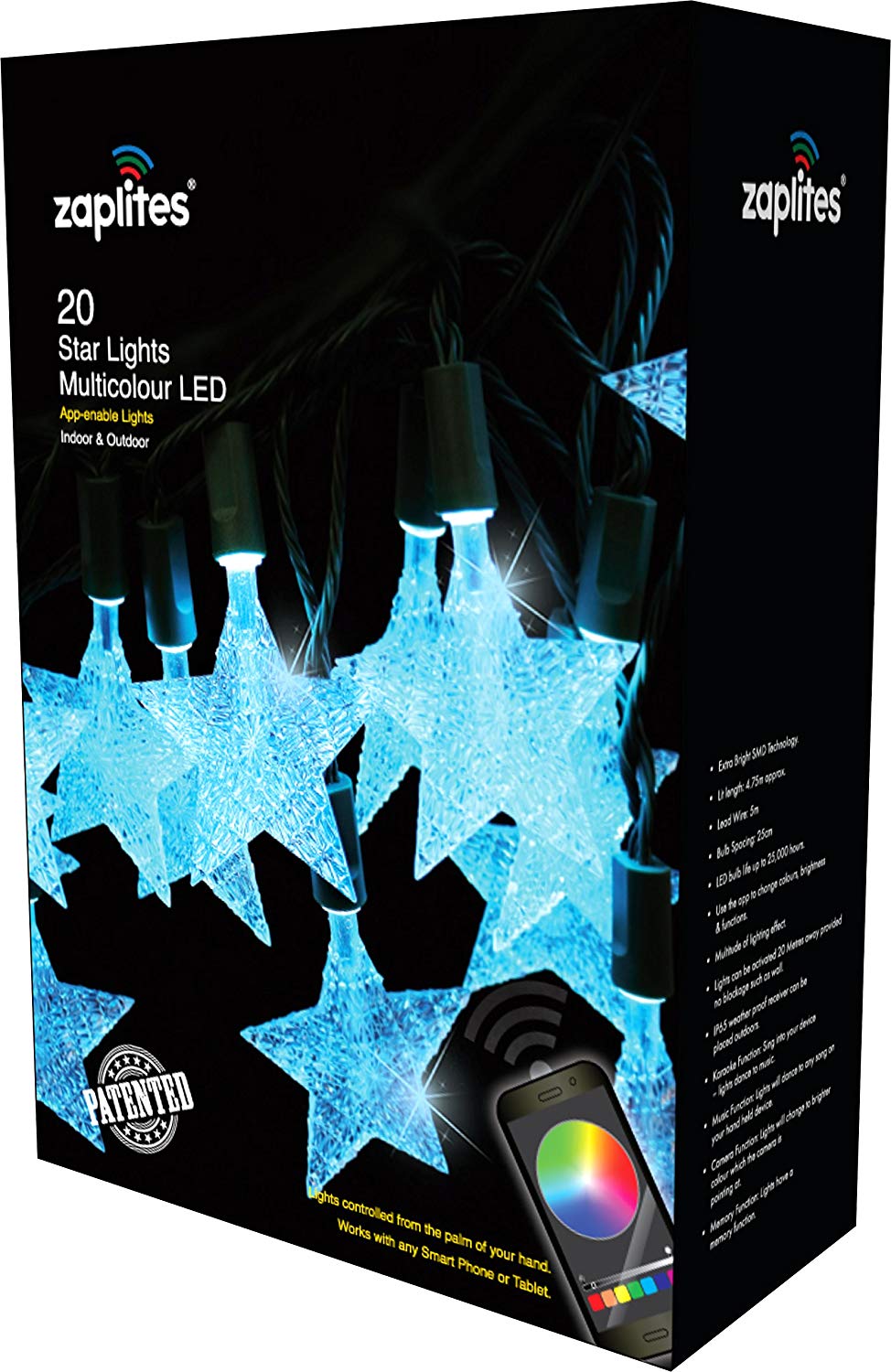 Festive Productions Zaplites Star Lights, MultiColour BigaMart