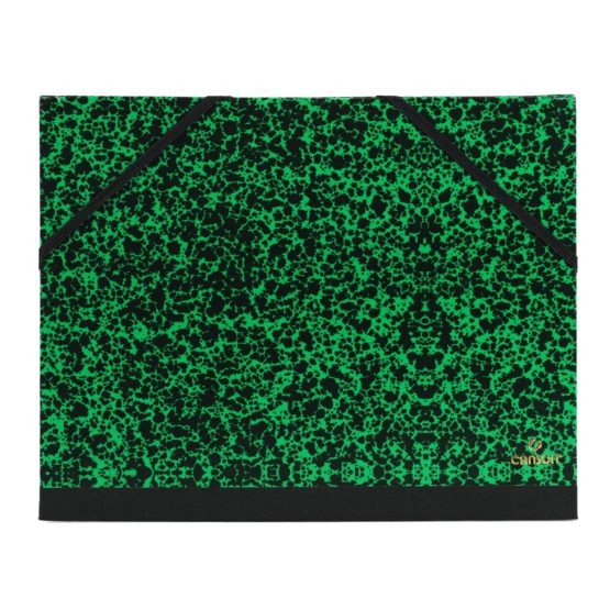 Canson Document Folder with 2 Corners and Elastic Fastener - 320x450 mm green