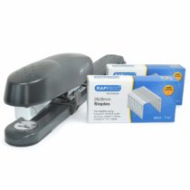 Rapesco 1281 790 Front Loading Long Arm Stapler with 10,000 26/8 mm Staples, 50 Sheet Capacity, Black