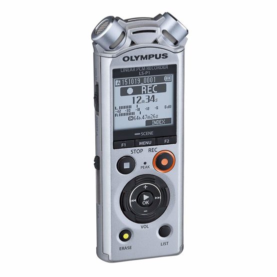 Olympus LS-P1 Hi-Res Digital Audio Recorder with Directional Stereo Microphones, USB Connector, Low-Cut Filter, Noise Cancel, Zoom Microphone, Intelligent Auto Mode, Voice Balancer and 4 GB Memory