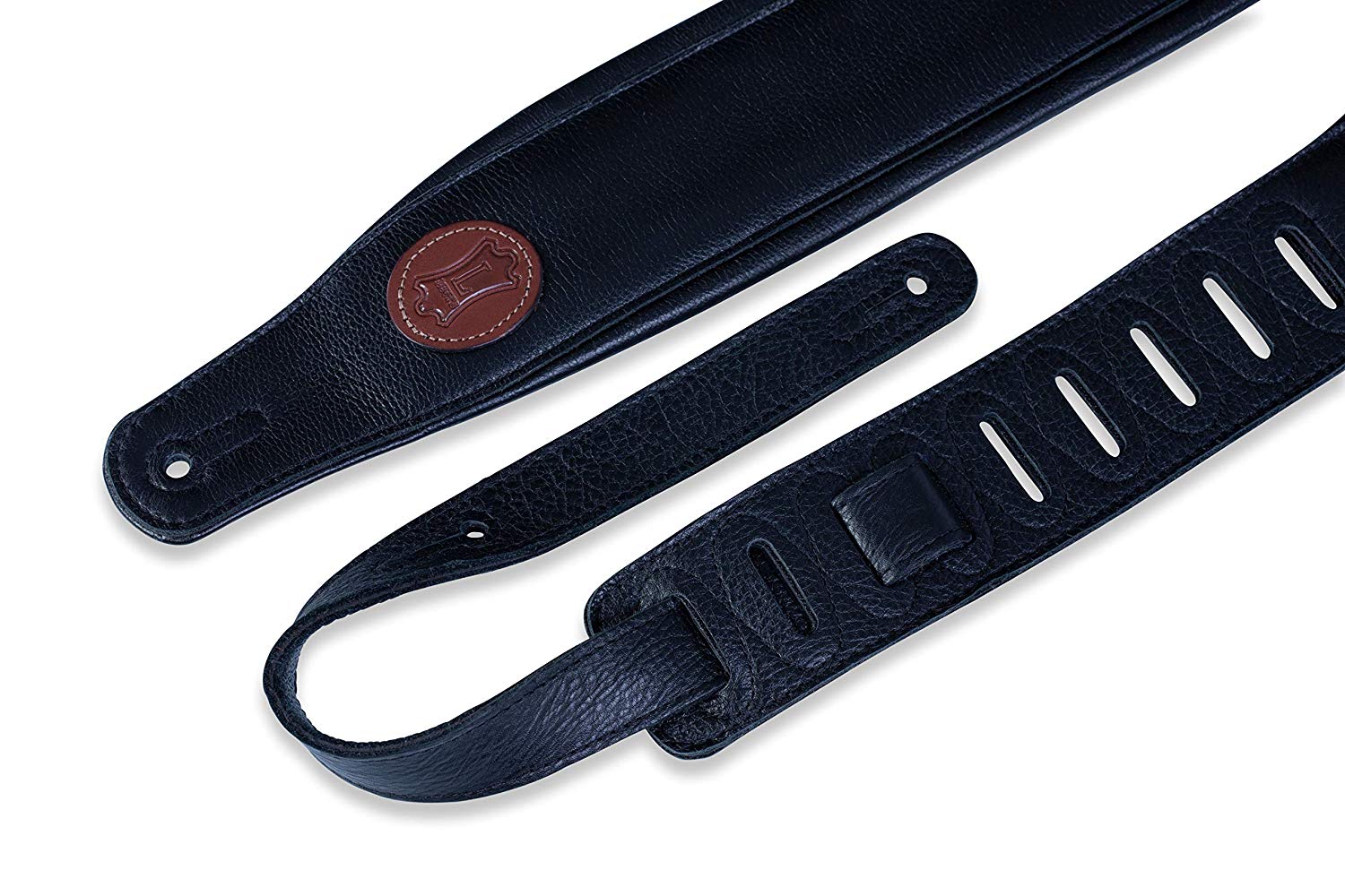 Levy's Leathers MSS2-BLK Garment Leather Guitar Strap, Black - Image 2