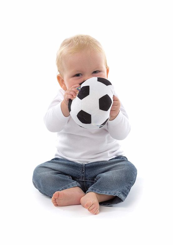 Playgro My First Football, Integrated Rattle, From 6 Months, My First Soccer Ball, Black/White, 40043 - Image 3