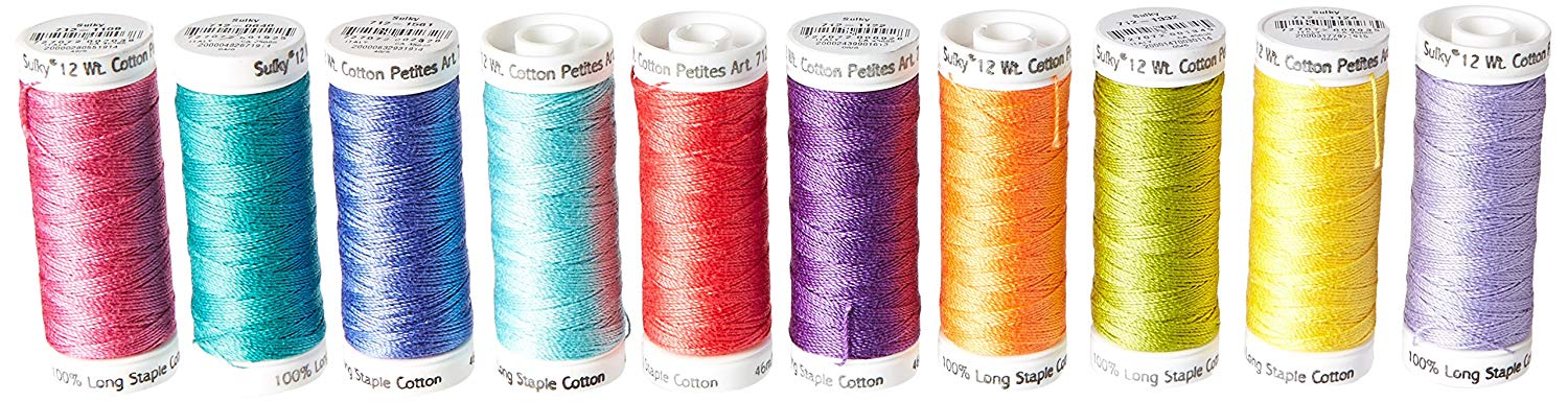 Sulky CrossroaDS Cotton Petites 12 Weight summer Collection, Acrylic, Multicolour, Multicolor, 4.4400000000000004x33.65x2.54 cm
