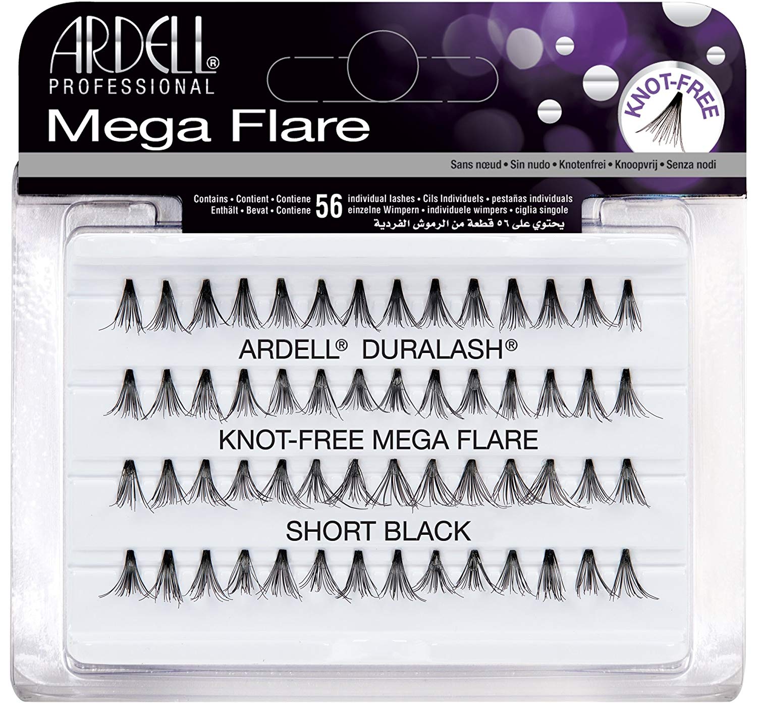 Ardell Mega Knot-Free Individuals, Short Black, 56 Count (Pack of 1)