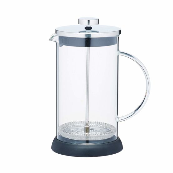 KitchenCraft Le'Xpress KCLXGCAFE8CP 8 Cup Glass Cafetiere French Press Coffee Maker with Stainless Steel Lid and Plunger, Gift Boxed, 1 Litre
