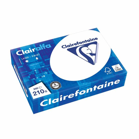 Clairefontaine Clairalfa – Ream of Paper/Card Stock, 250 Sheets, A4, 21 x 29.7 cm – Ultra White