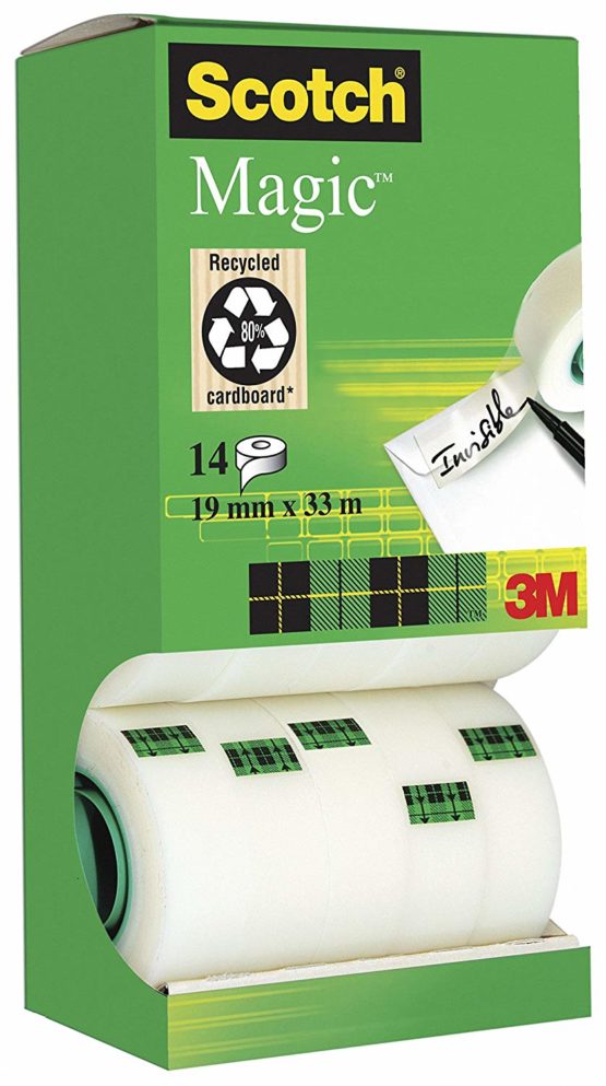 Scotch Magic Invisible Tape - 1 Roll, 19 mm x 33 m - General Purpose Sticky Tape for Document Repair, Labelling & Sealing