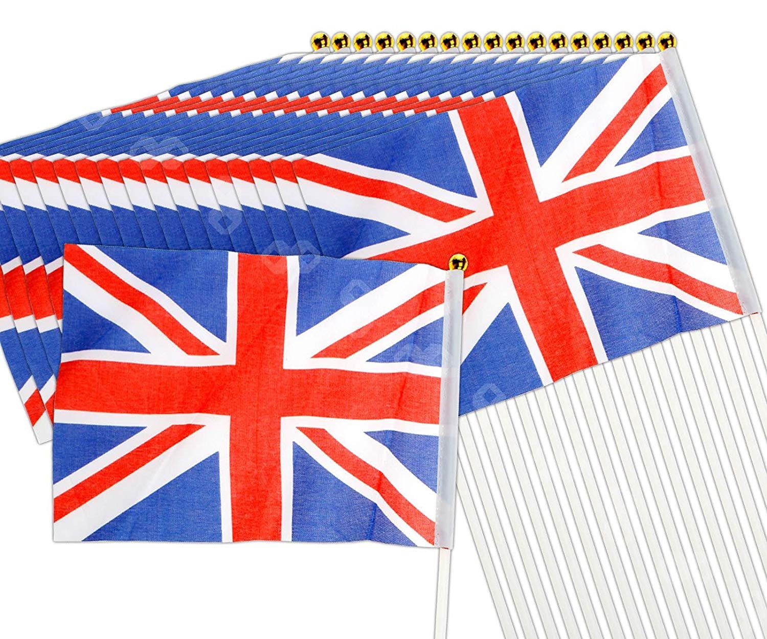 20pcs Union Jack Hand Flags Queen's Platinum Jubilee Waving Flag Royal Street Party Celebrations Sporting Events Pub BBQ Car Decorations - Image 2