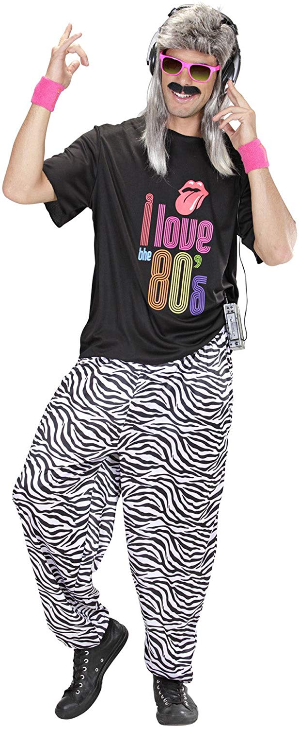 Widmann 80 's Zebra Print Trouser, White, M-L - Image 2