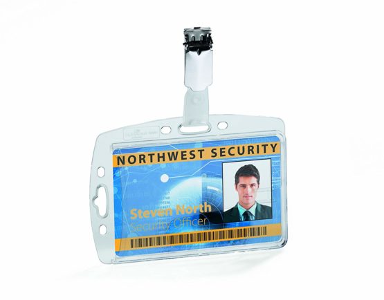 Durable Enclosed Duo Security Pass Holder 54 x 85 mm Transparent | Holds Up-to 2 ID/Security Cards | Pack of 25 | Ideal for Holding Swipe Cards, ID Cards, etc. - Image 3