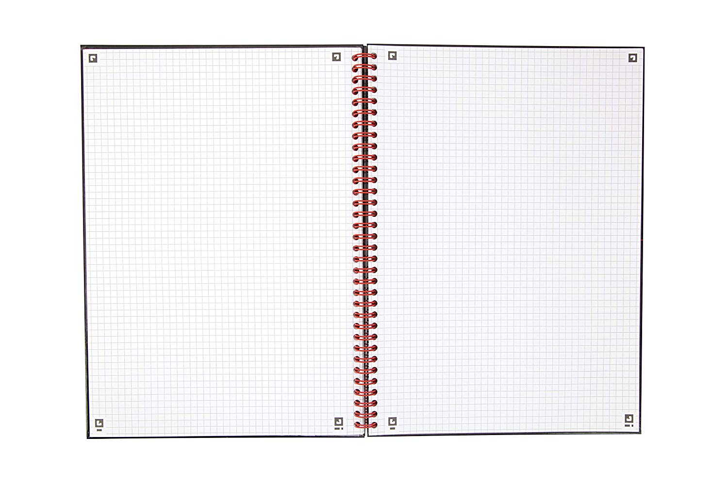 Oxford Black n' Red A4 5 mm Square Glossy Hardback Wirebound Notebook, Ruled, 140 Page, 1 Notebook, A4 Wirebound - Image 2