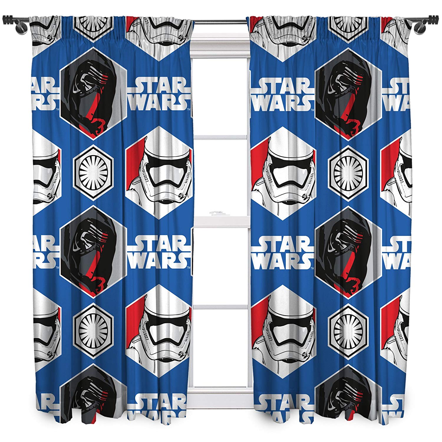 Character World 54-Inch Star Wars Episode 7 Awaken Curtains, Multi-Colour, W 53.9" x L 66.1" (2 Panels)