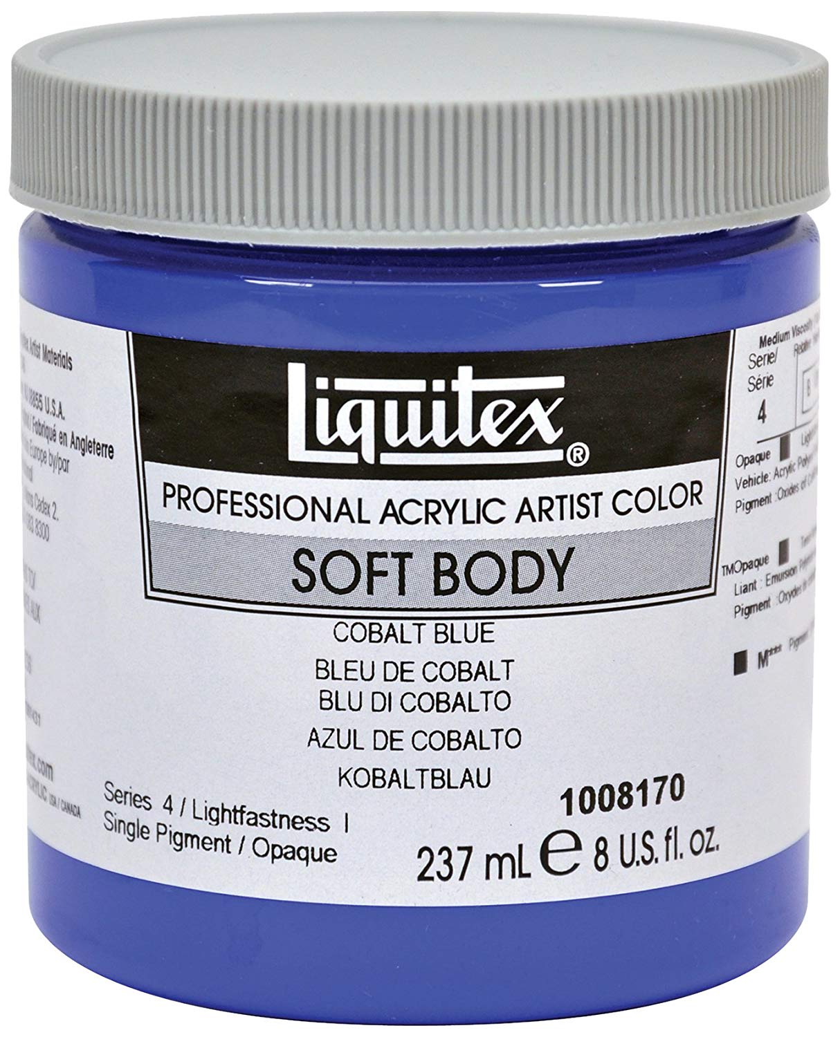 Liquitex Professional Soft Body Acrylic Paint 237 ml, Cobalt Blue