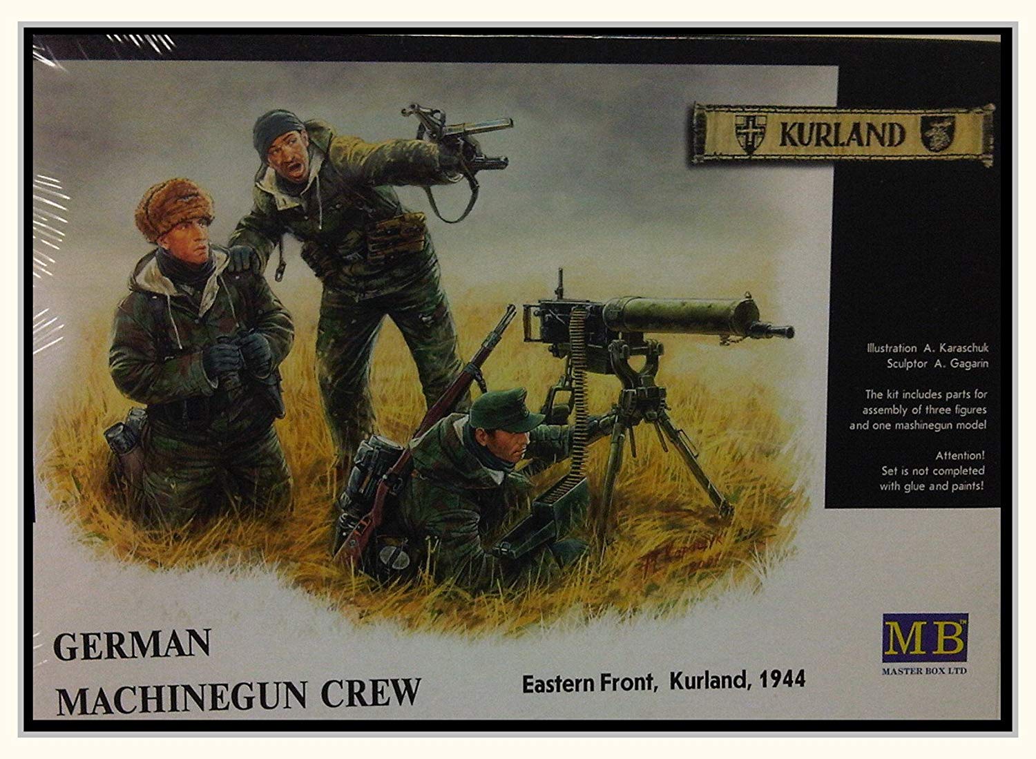Masterbox 1:35 Scale German Machine-Gunners, Eastern Front 1944 Figure, 10.2 x 5.1 x 5.1 centimetres, Earth tones, greens, browns