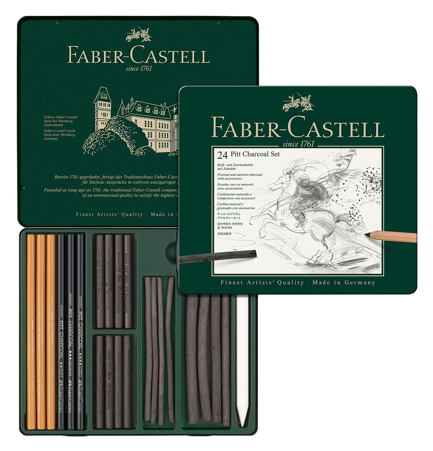 FABER-CASTELL PITT CHARCOAL SET X 24 ITEMS, FC112978, 24 count (Pack of 1) - Image 2