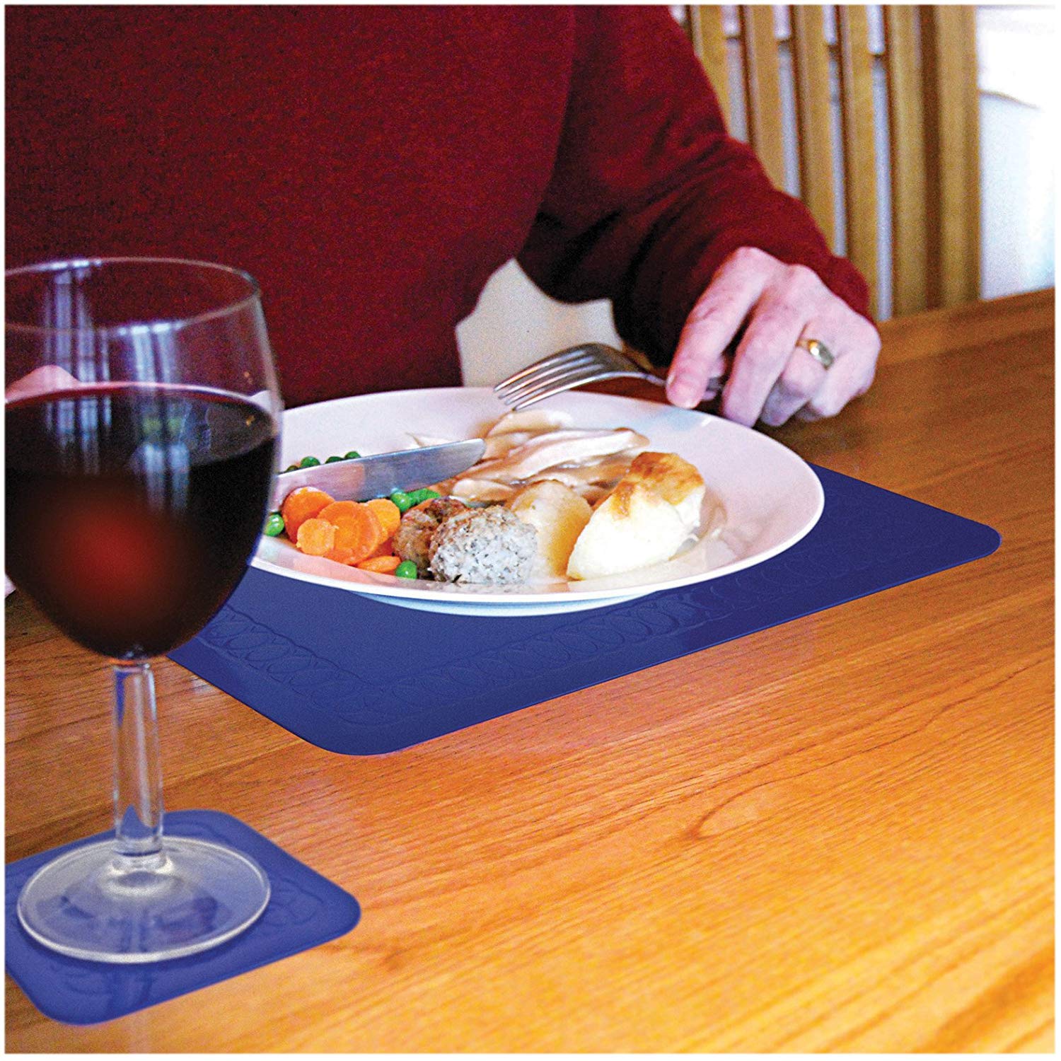 Tenura Blue Non Slip Table and Tray Mat 35 5 x 25 5 cm, 35.5 x 25.5cm - Image 2