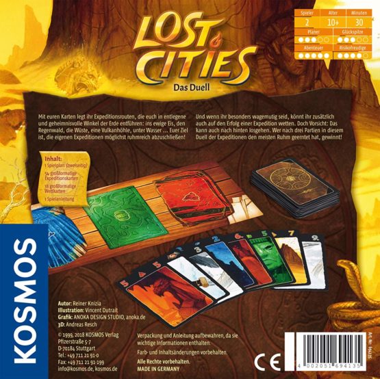 KOSMOS 694135 Lost Cities - The Duel, Exciting Board Game, Adventure Game for 2 People from 10 Years, Family Game, Game for 2, Board Game - Image 2