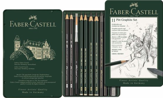 Faber-Castell PITT Graphite 11-Piece Small Tin Introductory Professional Quality Set in a Metal Case - Image 2