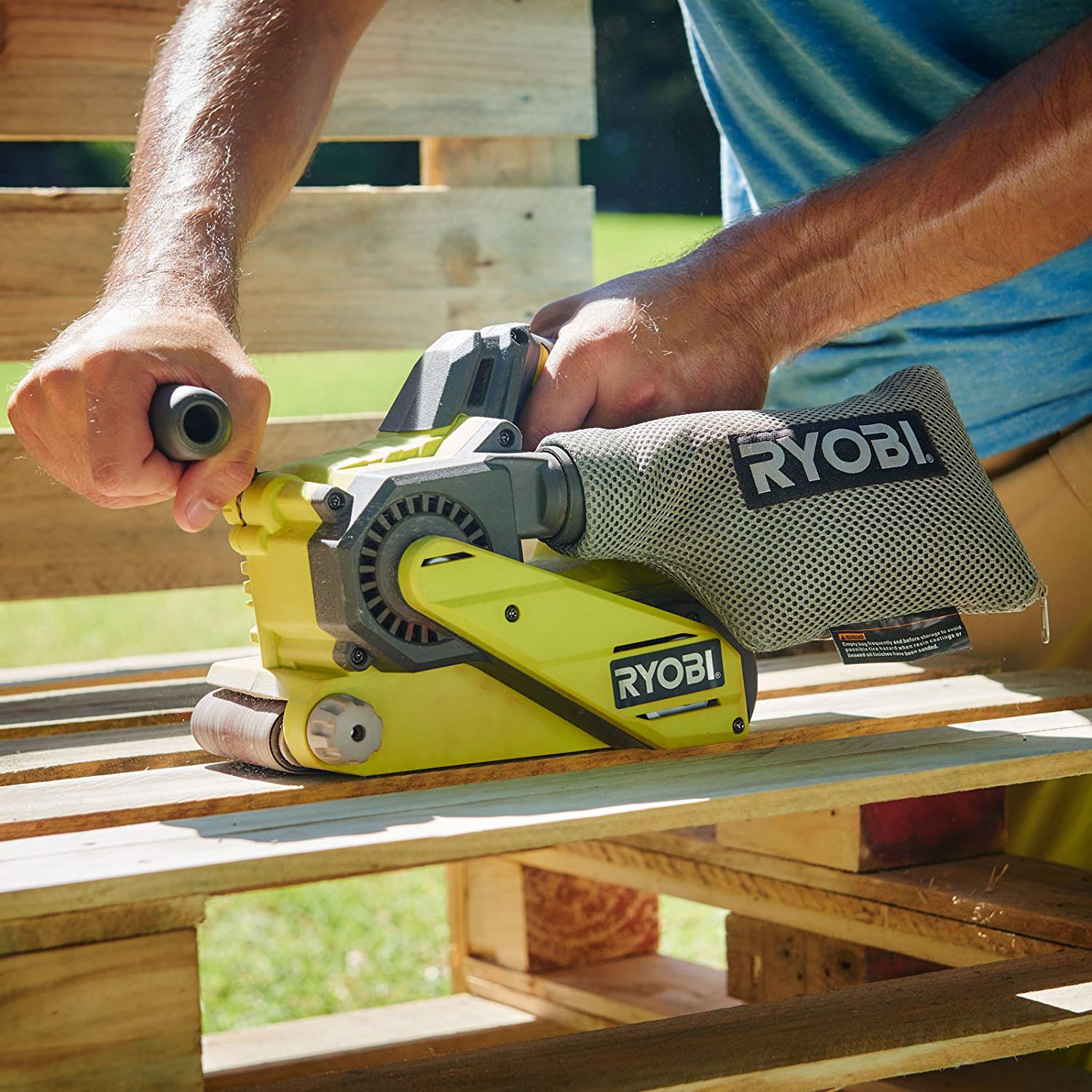 Ryobi R18BS-0 18V ONE+ Cordless Belt Sander (Battery & Charger Excluded), Hyper Green, ONE+ 18V - Image 3