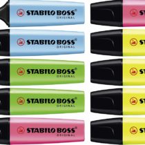 Highlighter - STABILO BOSS ORIGINAL Box of 10 of 4 Assorted Colours
