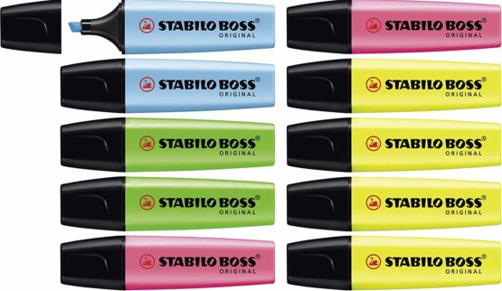 Highlighter - STABILO BOSS ORIGINAL Box of 10 of 4 Assorted Colours