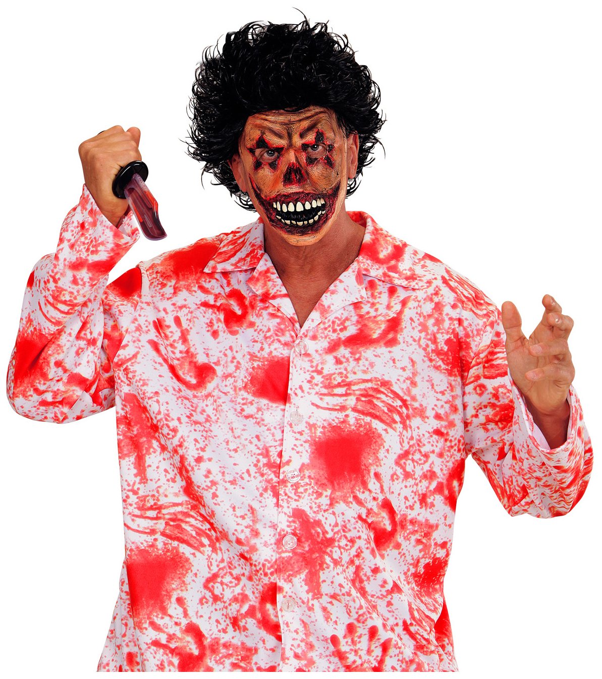 Widmann 00835 Half-Face Mask of Clown''Horror (in One Size), Multi-coloured - Image 2