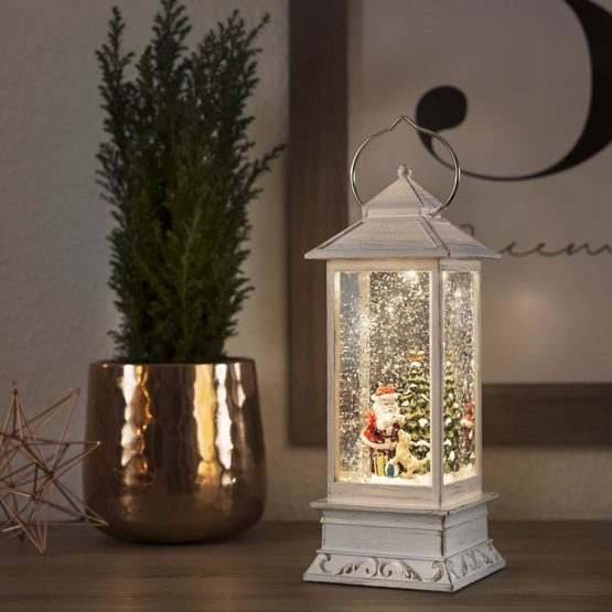 Konstsmide 4364-200 LED Snow Globe Lantern "Santa Dog and Tree Scene", Warm White Diodes, Large 27cm - Image 3