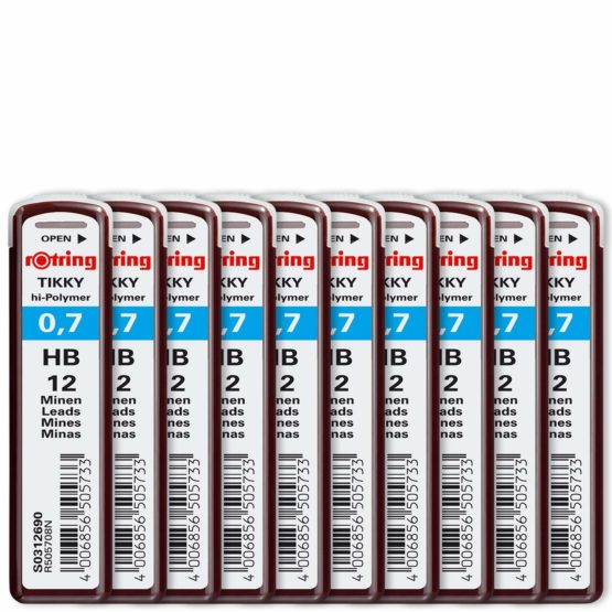 rOtring Tikky hi-Polymer Lead Refills, 0.7 mm, HB (312690)