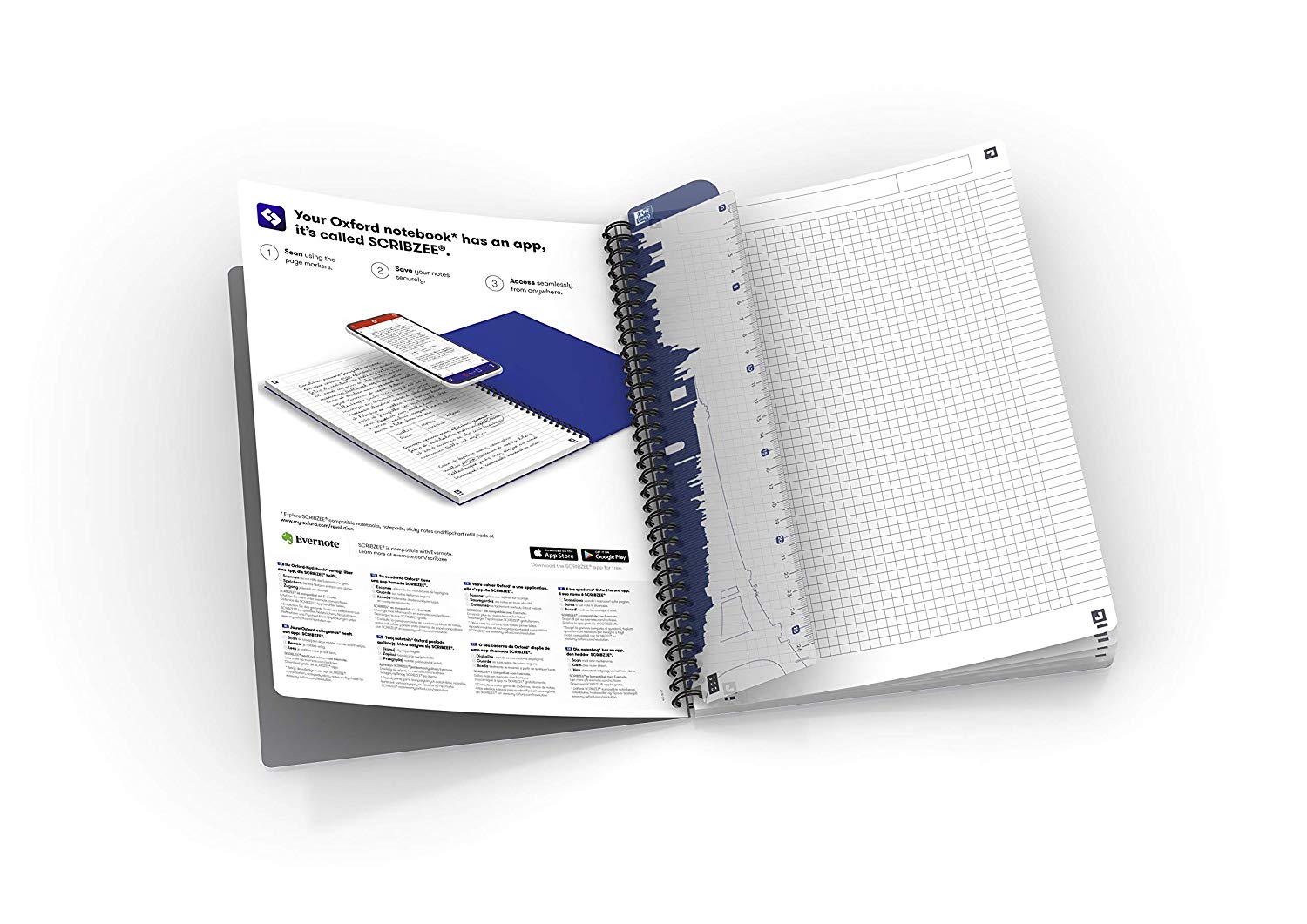 Oxford Office Urban Mix 100101584 Set of 5 Spiral Binding Notebook Polypropylene Cover 21 x 29.7 cm 100 Pages Small Tiles 90 g (50 Sheets) a4 Assorted Colours - Image 3