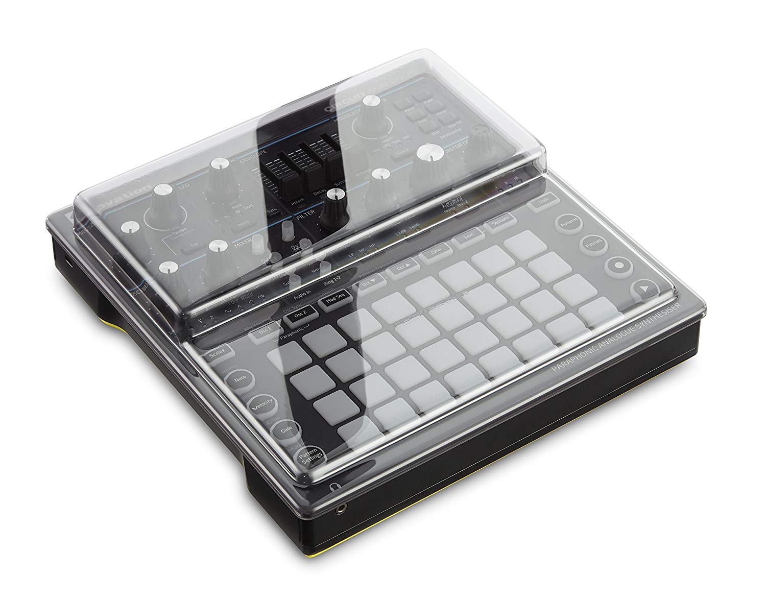 Decksaver Cover for Novation Circuit Mono, Super-Durable Polycarbonate Protective lid in Smoked Clear Colour, Made in The UK