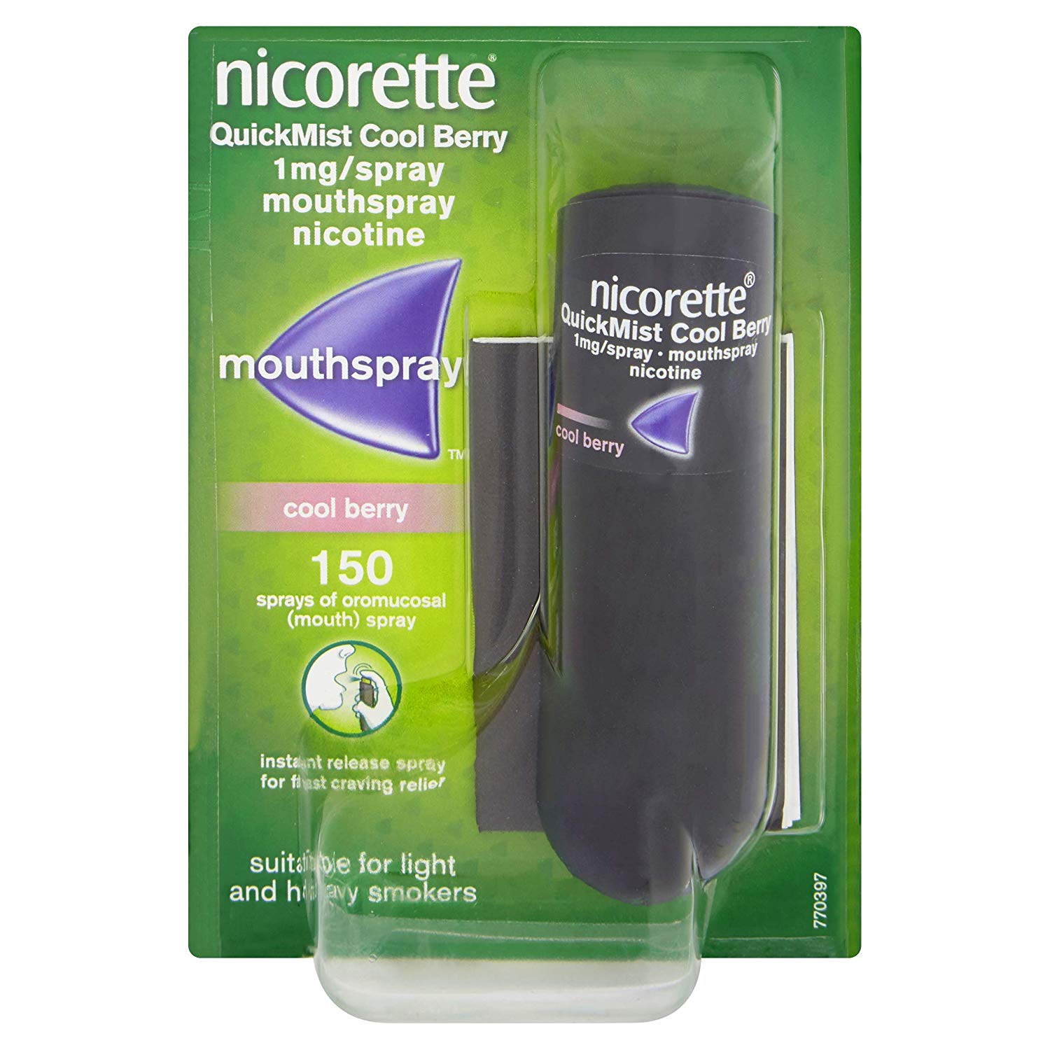 Nicorette Quickmist Cool Berry Mouthspray, Nicotine Mouthspray- Single- 150 Sprays (Quit Smoking and Stop Smoking Aid) - Image 4