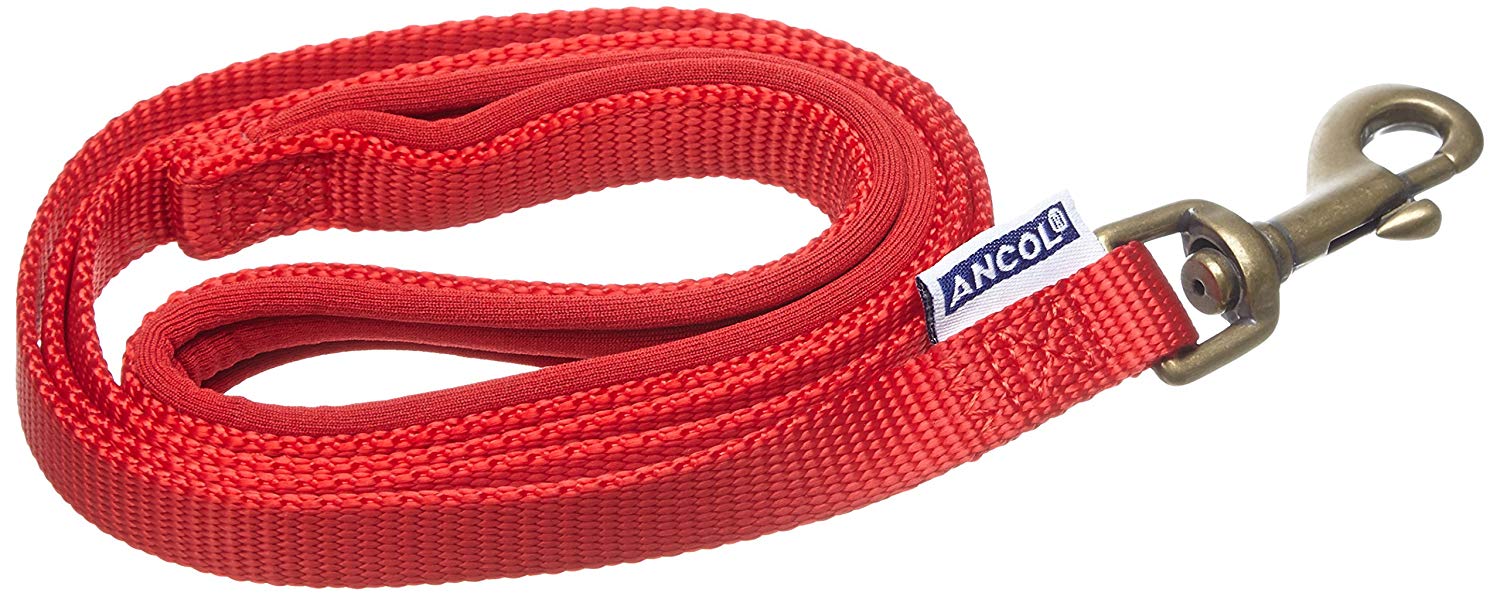Ancol Padded Nylon Lead Red 1m x 12mm, 100 x 1.2 cm
