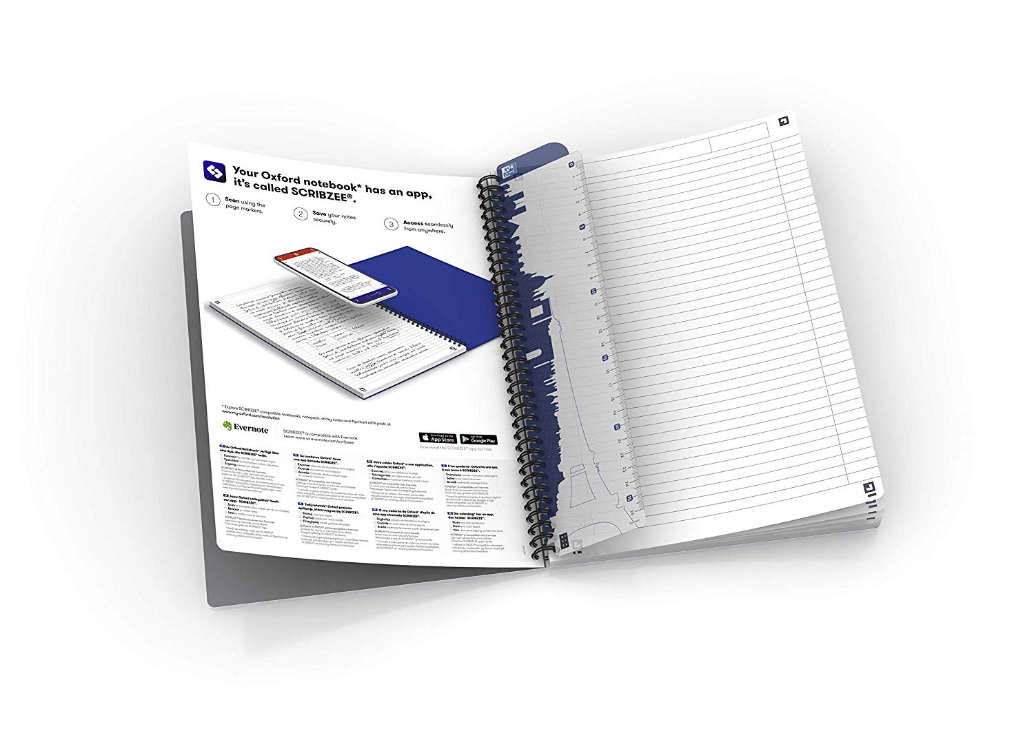 Oxford Office A4 Opaque Poly Cover Wirebound Notebook Narrow Ruled with Margin 180 Page including Repositionable Divider/Ruler - Image 3