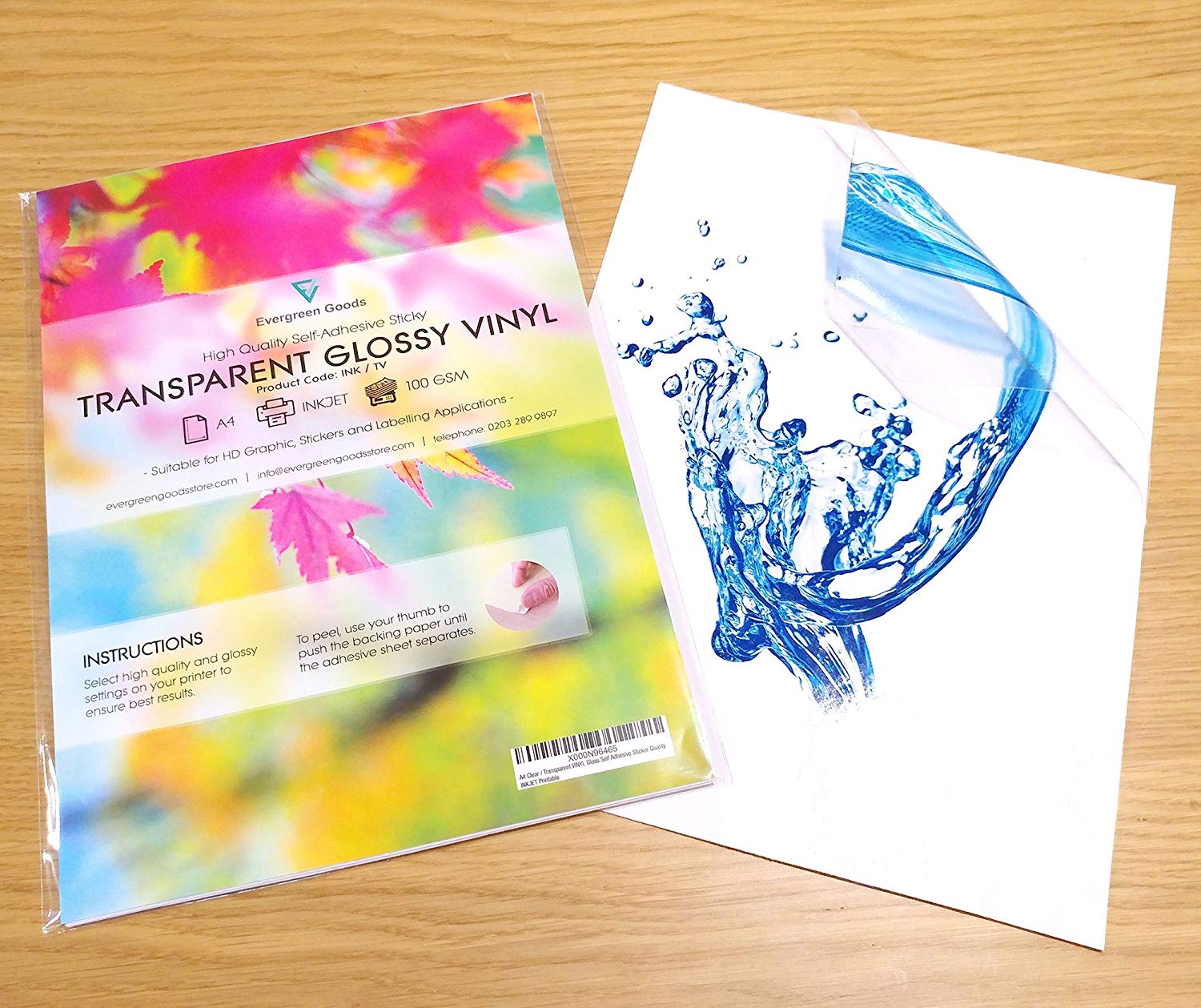 A4 Transparent Sticker Vinyl - 20 Sheets Clear Inkjet Printable Sticker Paper for Inkjet, Transparent / Clear - Image 3